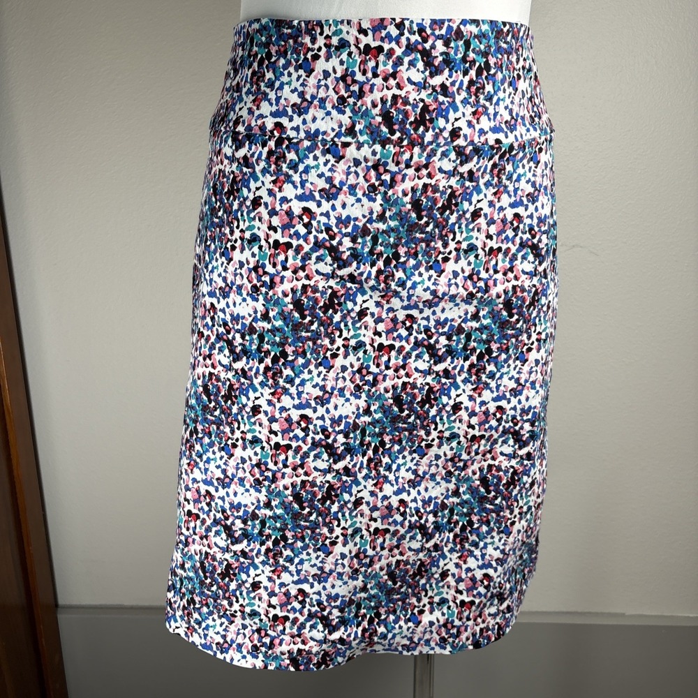 Margaret M Women *XL Multi Color Pencil Skirt Abstract Artsy Rayon Nylon Blend